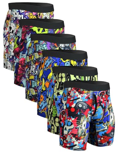 CHUAKIN Herren-Boxershorts, lange Beine, Unterwäsche, 3 Stück, 6er-Pack, 01, 3XL CHUAKIN Herren-Boxershorts, lange Beine, Unterwäsche, 3 Stück, 6er-Pack, 01, 3XL von CHUAKIN