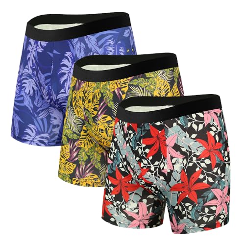 CHUAKIN Herren-Boxershorts, schnelltrocknend, leistungsstark, kühlend, atmungsaktiv, Sport, Herren, Boxershorts, 3 Stück von CHUAKIN