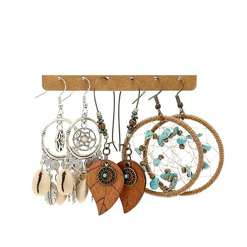 3 Paar Böhmische Hänge Ohrringe Set Hohl Ethno Anhänger Ohrringe Set für Frauen Mädchen(Braun) von CHUANGOU