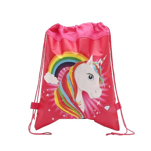 CHUANGOU Einhorn Kordelzugtasche Kordelzug Rucksack Jungen Mädchen Sporttasche mit Kordelzug,Regenbogen von CHUANGOU