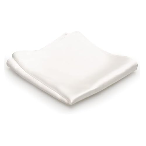 CHUANGOU Einstecktücher aus Seide für Herren 35 x 35cm, Weiches Vorgefaltetes Einstecktuch Taschentücher Herrenanzug-Zubehör(Off white) von CHUANGOU