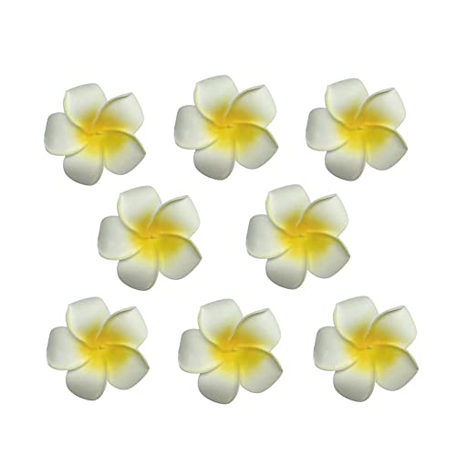 CHUANGOU Hawaii Haarspangen Artificial Frangipani Flower Foam Haarnadeln, Hawaiian Flower Hair Clips, for Girls Women Party Beach Wedding 7cm Diameter(White) von CHUANGOU