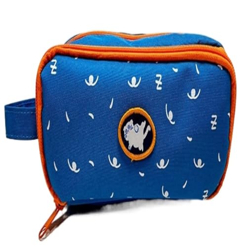 CHUANYAO Pencil Case Cartoon Süße Katze Doppelschicht 90 Grad Große Öffnung Bleistiftbeutel Handtragende Kosmetiktasche for Mädchen FedermäPpchen (Color : Blue, Size : A) von CHUANYAO