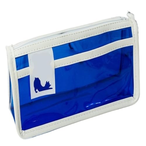 CHUANYAO Pencil Case Transparente Große Dreieckige Bleistifttasche Mit Großem Fassungsvermögen for Schülerbriefpapier, Einfache Kosmetiktasche for Mädchen FedermäPpchen (Color : Blue, Size : A) von CHUANYAO