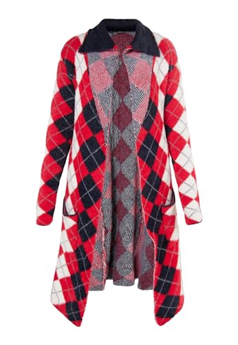 CHUBBA Damen Strick Cardigan 23728609-CH05, SCHWARZ ROT Mehrfarbig, L von CHUBBA