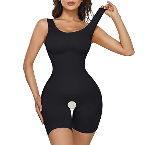 CHUMIAN Body Shaper Damen Figurformend Shapewear Bauchweg Stark Formend Shaping Bodysuits Nahtlose Formende Bodys Mieder Taillenformer Lange Beine Formbody Bodyformer (3XL-4XL, Schwarz) von CHUMIAN