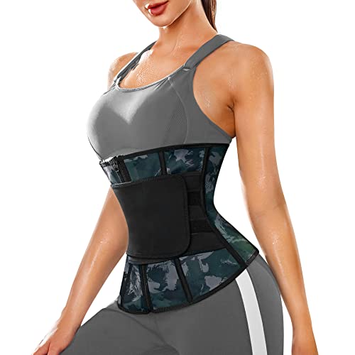 CHUMIAN Damen Bauchweggürtel Fitnessgürtel Verstellbare Neopren Sauna Gürtel Schwitzgürtel Taille Trimmer Body Shaper Bauchgürtel Waist Trainer zur Sport Fitness Korsett (Schwarz, 2XL) von CHUMIAN