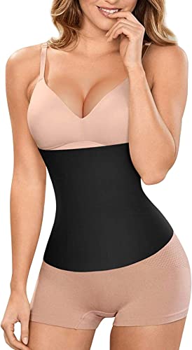 CHUMIAN Korsage Bauchweg Damen Waist Trainer Korsett Postpartum Belly wrap Bauchband Taillenformer Shapewear Unterbrust Corsage bauchweggürtel (Schwarz, L) von CHUMIAN