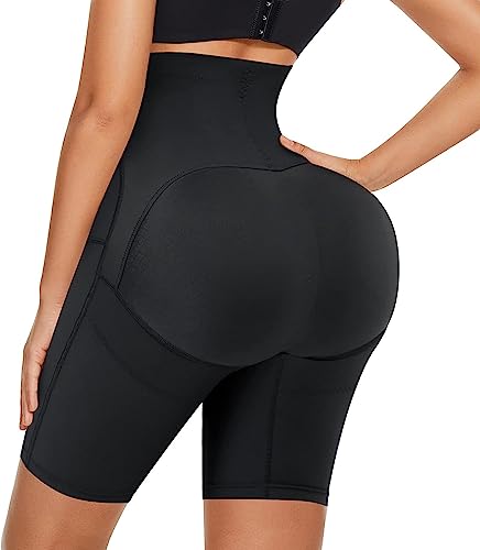 CHUMIAN Shapewear Damen Po Push Up Unterhose Bauchweg Butt Lifter Hohe Taille Miederpant Miederslip Bauch Weg Miederhose (Schwarz, 3XL) von CHUMIAN