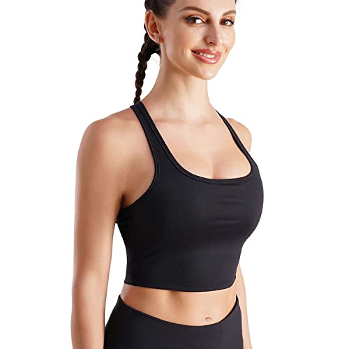 CHUMIAN Sport BH Damen Yoga Top Starker Halt Große Brüste Push Up BH Damen Ohne Bügel Kletterverschluss Bra Nahtlose Joggen Yoga Fitness Bra (Schwarz, 3XL) von CHUMIAN