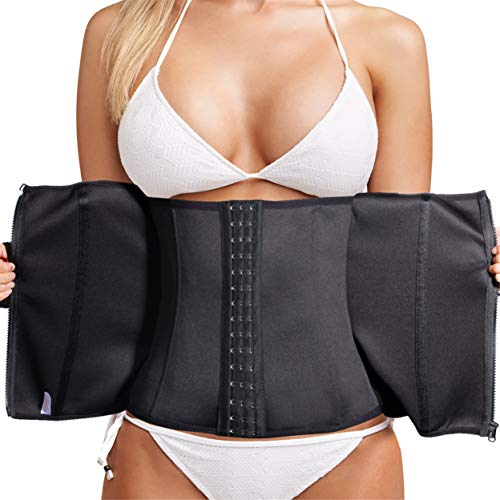 CHUMIAN Unterbrust Korsage Damen Taillenformer Waist Trainer Gürtel Korsett Bauch Body Shaper Corsage Bauchweggürtel für Gewichtsverlust (3XL, Schwarz) von CHUMIAN