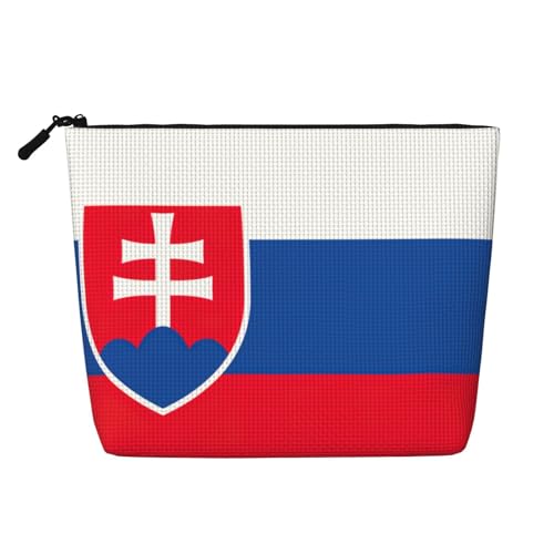 CHUNMINW Kosmetiktasche für Damen, Motiv: Flagge der Slowakei, Reißverschluss, Make-up-Tasche, Reise-Kosmetiktasche, Organizer, wasserdicht, Schwarz, Einheitsgröße CHUNMINW Kosmetiktasche für Damen, Motiv: Flagge der Slowakei, Reißverschluss, Make-up-Tasche, Reise-Kosmetiktasche, Organizer, wasserdicht, Schwarz, Einheitsgröße von CHUNMINW
