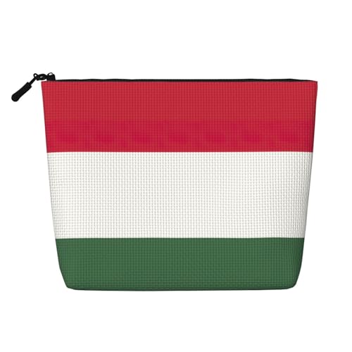 CHUNMINW Kosmetiktasche für Damen, Motiv: Flagge von Ungarn, Reißverschluss, Make-up-Tasche, Reise-Kosmetiktasche, Organizer, wasserdicht, Schwarz, Einheitsgröße CHUNMINW Kosmetiktasche für Damen, Motiv: Flagge von Ungarn, Reißverschluss, Make-up-Tasche, Reise-Kosmetiktasche, Organizer, wasserdicht, Schwarz, Einheitsgröße von CHUNMINW