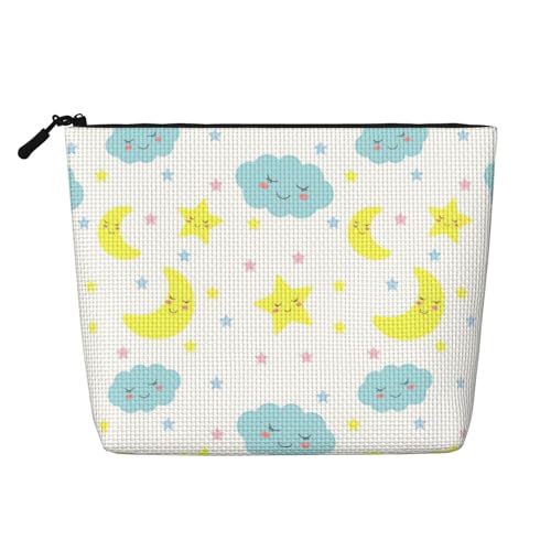 CHUNMINW Kosmetiktasche mit Mondwolkenmotiv für Damen, Reißverschluss, Make-up-Tasche, Reise-Kosmetiktasche, Organizer, wasserdicht, Schwarz, Einheitsgröße CHUNMINW Kosmetiktasche mit Mondwolkenmotiv für Damen, Reißverschluss, Make-up-Tasche, Reise-Kosmetiktasche, Organizer, wasserdicht, Schwarz, Einheitsgröße von CHUNMINW