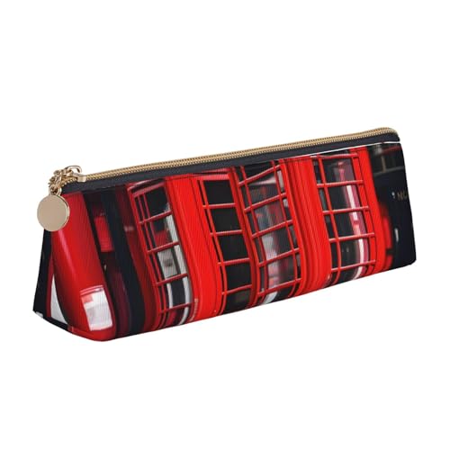 CHUNMINW Phone Booth London Street Print Minimalistisches dreieckiges Leder-Federmäppchen Kosmetik-Organizer mit Volldruck für Reisen und Arbeit CHUNMINW Phone Booth London Street Print Minimalistisches dreieckiges Leder-Federmäppchen Kosmetik-Organizer mit Volldruck für Reisen und Arbeit von CHUNMINW