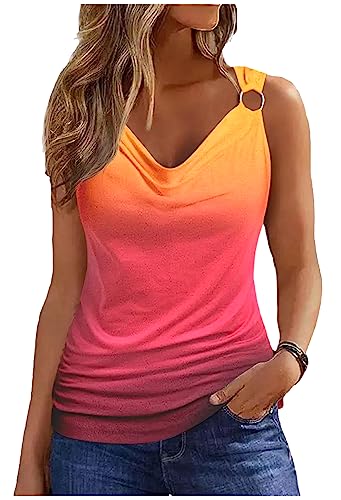 Racerback Tank-Tops für Damen mit Mandala-Grafik, Vintage-Sommertop, lässiges, lockeres Rundhals-Top, für Urlaub, klassische Passform, Cami-Top, X-Groß von CHUNTIANRAN