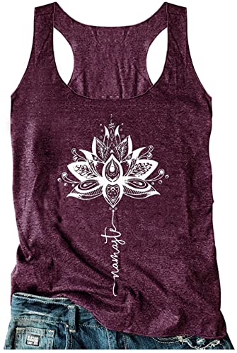 Racerback Tank-Tops für Damen mit Mandala-Grafik, Vintage-Sommertop, lässiges, lockeres Rundhals-Top, für Urlaub, klassische Passform, Cami-Top, Groß von CHUNTIANRAN