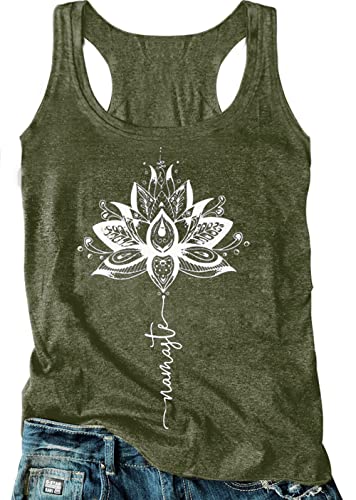 Racerback Tank-Tops für Damen mit Mandala-Grafik, Vintage-Sommertop, lässiges, lockeres Rundhals-Top, für Urlaub, klassische Passform, Cami-Top, Mittel von CHUNTIANRAN