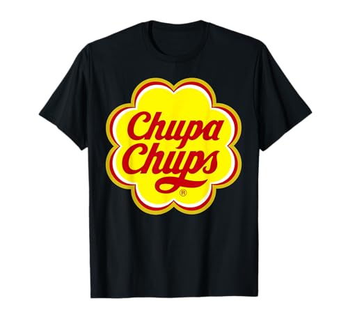 CHUPA CHUPS Damen Unisex-Erwachsene Schwarz S T-Shirt Klassisch geschnitten Halbarm Crew Neck Einfarbig von Chupa Chups
