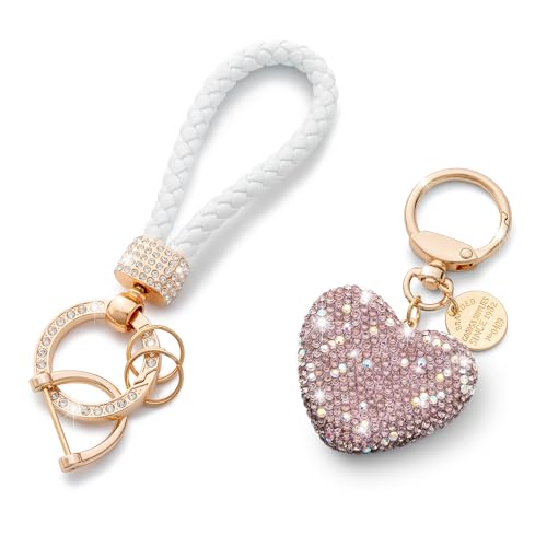 CHUQING Schlüsselanhänger Glitzer Strass Autoschlüsselanhänger Damen Schlüsselanhänger auto Frauen Kristall Herz Schlüsselanhänger,Altrosa CHUQING Schlüsselanhänger Glitzer Strass Autoschlüsselanhänger Damen Schlüsselanhänger auto Frauen Kristall Herz Schlüsselanhänger,Altrosa von CHUQING