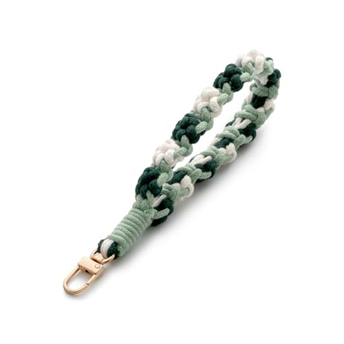 CHUQING Boho Makramee Schlüsselanhänger Kurz Schlüsselband Stoff Armband Schlüsselbund Frauen Damen von CHUQING