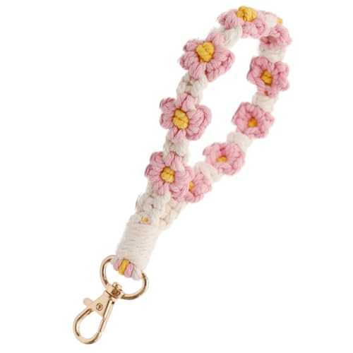 CHUQING Schlüsselanhänger Makramee Schlüsselband Kurz Stoff Schlüsselanhänger boho Mädchen Schlüsselbund Armband für Frauen von CHUQING