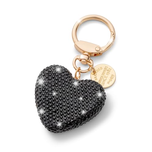 CHUQING Schwarz Schlüsselanhänger Glitzer Strass frauen Glitzernder Herz Autoschlüsselanhänger Keychain Herzform von CHUQING