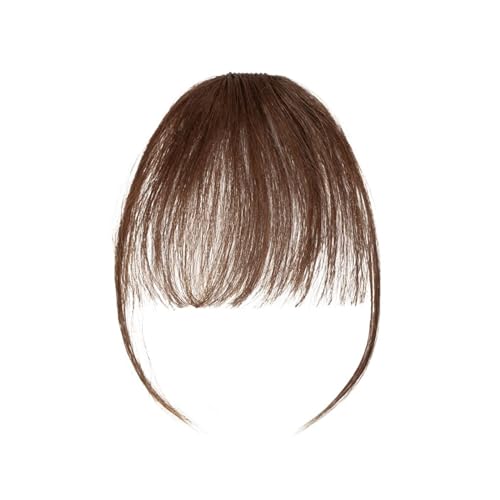 Bang Perücke, 3 g Air Bangs Perücke, natürlich, schwarz, braun, dünn, unsichtbar, künstliches Haarteil, Clip-in-Fransen-Echthaarverlängerung for Frauen,Perücken mit Pony(#4) von CHURICH-E