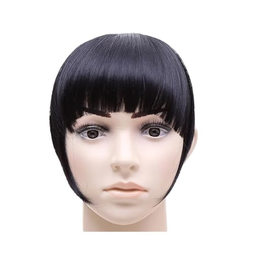 Bang Perücke, Bang Hair Bangs Schwarzbraun Auburn Red Clip-in-Clip-in-Haarspange aus Kunsthaar for Frauen,Perücken mit Pony(Color:B3 1B) von CHURICH-E