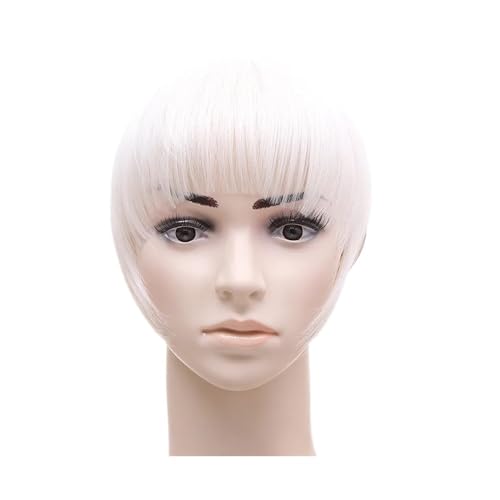 Bang Perücke, Bang Hair Bangs Schwarzbraun Auburn Red Clip-in-Clip-in-Haarspange aus Kunsthaar for Frauen,Perücken mit Pony(Color:B3 60) von CHURICH-E