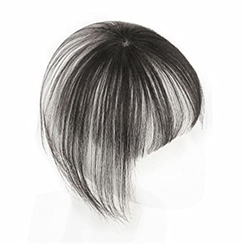 Bang Perücke, Bangs Hair Echthaar-Pony mit Clip-in-Oberteil, nahtloser Topper und Fransenverlängerung, 3D-natürliche Fransen-Clip-in-Pony, brasilianische Nicht-Remy-Haarteile for Frauen,Perücken mit von CHURICH-E