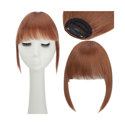 Bang Perücke, Synthetische Fake Blunt Air Bangs Clip-in-Haarverlängerungen Clip-in-Französischer Pony Gerade Fransen Falsches Haarteil for Frauen,Perücken mit Pony(30) von CHURICH-E