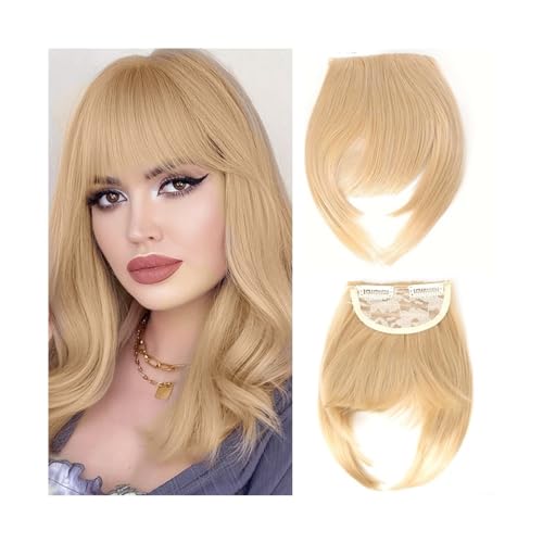 Bang Perücke, Synthetische Haar-Frange-Pony-Clip-in-Haarverlängerungen, natürliches Kunsthaar, stumpfer Pony for Frauen, Haar-Accessoires for den täglichen Gebrauch,Perücken mit Pony(Color:18-613) von CHURICH-E