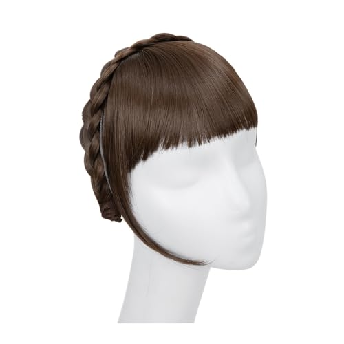 Bang Perücke, Synthetische Stirnband-Pony-Verlängerung, Kunsthaar, stumpfe Fransen mit langen Seiten for Frauen, natürliche Flase, schwarz, braun, blond, Pony,Perücken mit Pony(8) von CHURICH-E
