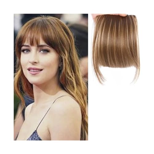 Bang Perücke, Synthetischer gefälschter stumpfer Haar-Pony, 2 Clips in der Haarverlängerung, ordentliche vordere gefälschte Fransen, falsches Haarteil for Frauen, Clip-in-Pony,Perücken mit Pony(D) von CHURICH-E