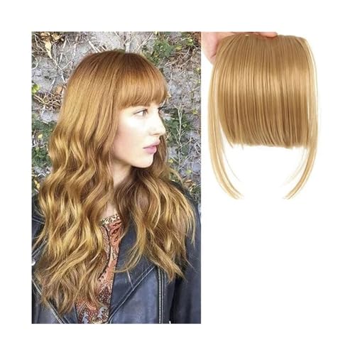 Bang Perücke, Synthetischer gefälschter stumpfer Haar-Pony, 2 Clips in der Haarverlängerung, ordentliche vordere gefälschte Fransen, falsches Haarteil for Frauen, Clip-in-Pony,Perücken mit Pony(A) von CHURICH-E