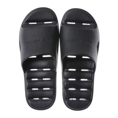 CHURICH-E Slides, Badezimmer Hausschuhe Frauen Männer Hohl Innen Haushalt,Hausschuhe(Black,45 EU) von CHURICH-E
