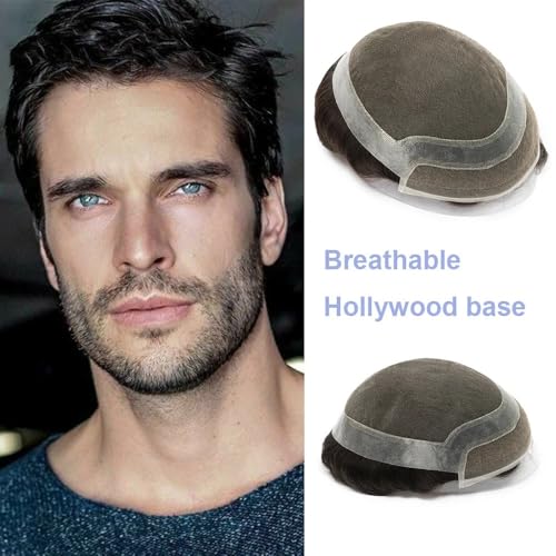 Perücke, Männer Toupet Schweizer Spitze Basis Perücke for Männer Haar Prothese Atmungsaktive männer Kapillare Prothese Ersatz System,Toupethaar(7x9) von CHURICH-E