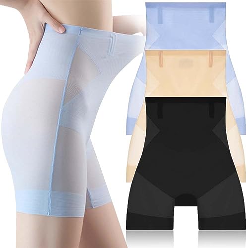 CHUSHEN Ultradünne Bauchkontrolle, Hüftlift-Höschen, 3 Stück, kühler, nahtloser Eisstoff, coole Shapewear, hohe Taille, Unterwäsche, 3 Stück., XL von CHUSHEN