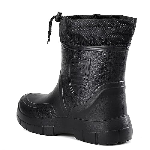 CHUUMEE Herren Schneestiefel Winter Fleece Warm Wasserdicht rutschfest Arbeitsschuhe, Schwarz , 44 EU von CHUUMEE