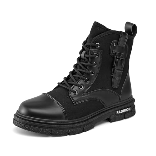 CHUUMEE Herren Wasserdicht Leichte Wanderstiefel Herren High Top Mode Motorrad Stiefel, Schwarz , 41 1/3 EU von CHUUMEE