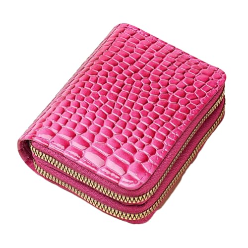 CHUYIX Geldbörse Krokodil Muster PU Leder Portemonnaie mit vielen Kartenfäche klein kreditkartenhülle Multi Purpose münzgeldbörse doppeltem reißverschlussetui für Kreditkarten Banknoten Münzen von CHUYIX