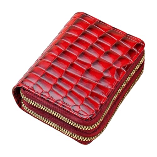 CHUYIX Geldbörse Krokodil Muster PU Leder Portemonnaie mit vielen Kartenfäche klein kreditkartenhülle Multi Purpose münzgeldbörse doppeltem reißverschlussetui für Kreditkarten Banknoten Münzen von CHUYIX