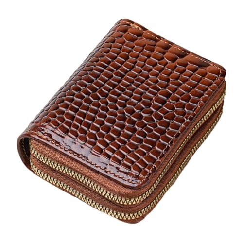 CHUYIX Geldbörse Krokodil Muster PU Leder Portemonnaie mit vielen Kartenfäche klein kreditkartenhülle Multi Purpose münzgeldbörse doppeltem reißverschlussetui für Kreditkarten Banknoten Münzen von CHUYIX