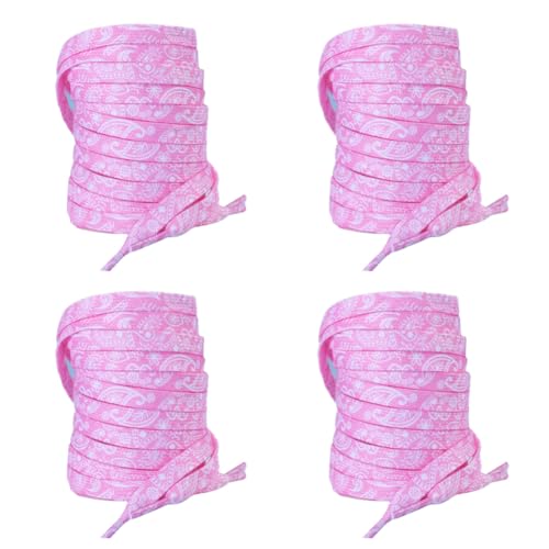 CHUYIX Schnürsenkel 4 Paar 140CM lang flache Dicke Reißfeste schuhbändermit Erwachsene Kinder binden bedruckte farbige Universal Ersatz Schnürsenke für Turnschuhe Freizeitschuhe Lederschuhe gummi von CHUYIX