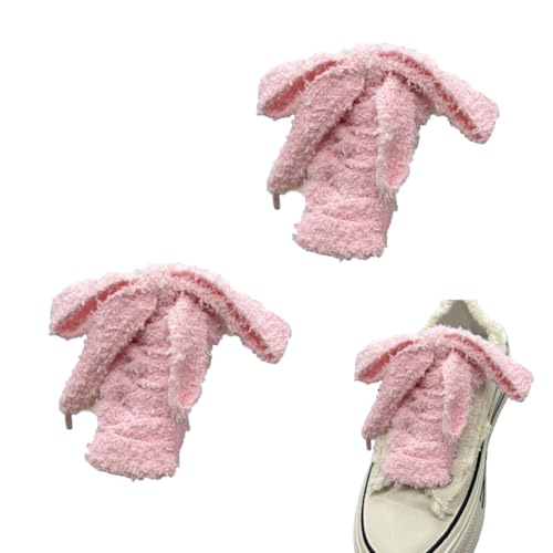 Schnürsenkel 2 Paar 120cm lang Plüsch schnürung fluffy flache laces breite schuhbänder ersatzschnürsenkel dicke schnürband Weiche Senkel für Damen Turnschuhe Canvas Ballerinas Sportschuhe von CHUYIX