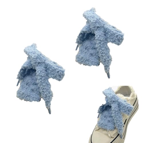 Schnürsenkel 2 Paar 140cm lang Plüsch schnürung fluffy flache laces breite schuhbänder ersatzschnürsenkel dicke schnürband Weiche Senkel für Damen Turnschuhe Canvas Ballerinas Sportschuhe von CHUYIX