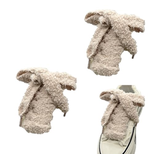 Schnürsenkel 2 Paar 160cm lang Plüsch schnürung fluffy flache laces breite schuhbänder ersatzschnürsenkel dicke schnürband Weiche Senkel für Damen Turnschuhe Canvas Ballerinas Sportschuhe von CHUYIX