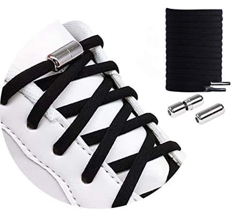 Schnürsenkel Ohne Binden - Elastische Schnürsenkel mit Metallkapseln Lock [Schleifenlos Elastische Schuhbänder] Universal Schnürsenkel Runde für Sneaker, No Tie Schnürsenkel für Kinder Erwachsene von CHYEEH