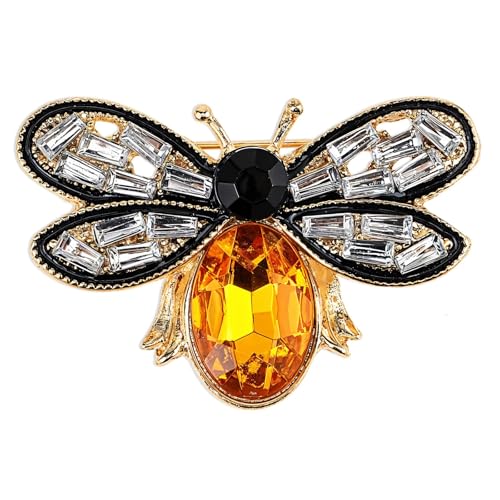 CharmeFleur Bee Brooch Pin, Honigbiene Strassspitzen Vintage Kristall Insekten Themen Anstecknadeln Stylish Accessoires für Frauen und Männer Party Verabredung Alltagsbroschen für Frauen von CHarmeFleur